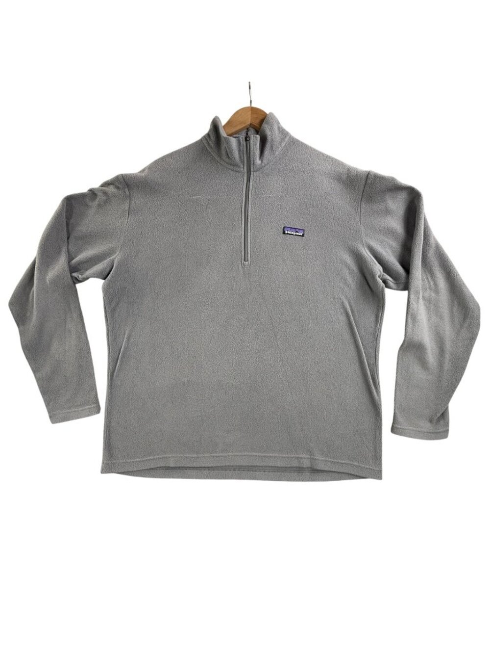 Patagonia Jacket Mens Large Gray Synchilla Fleece 1/4 Zip Pullover Outdoor Layer